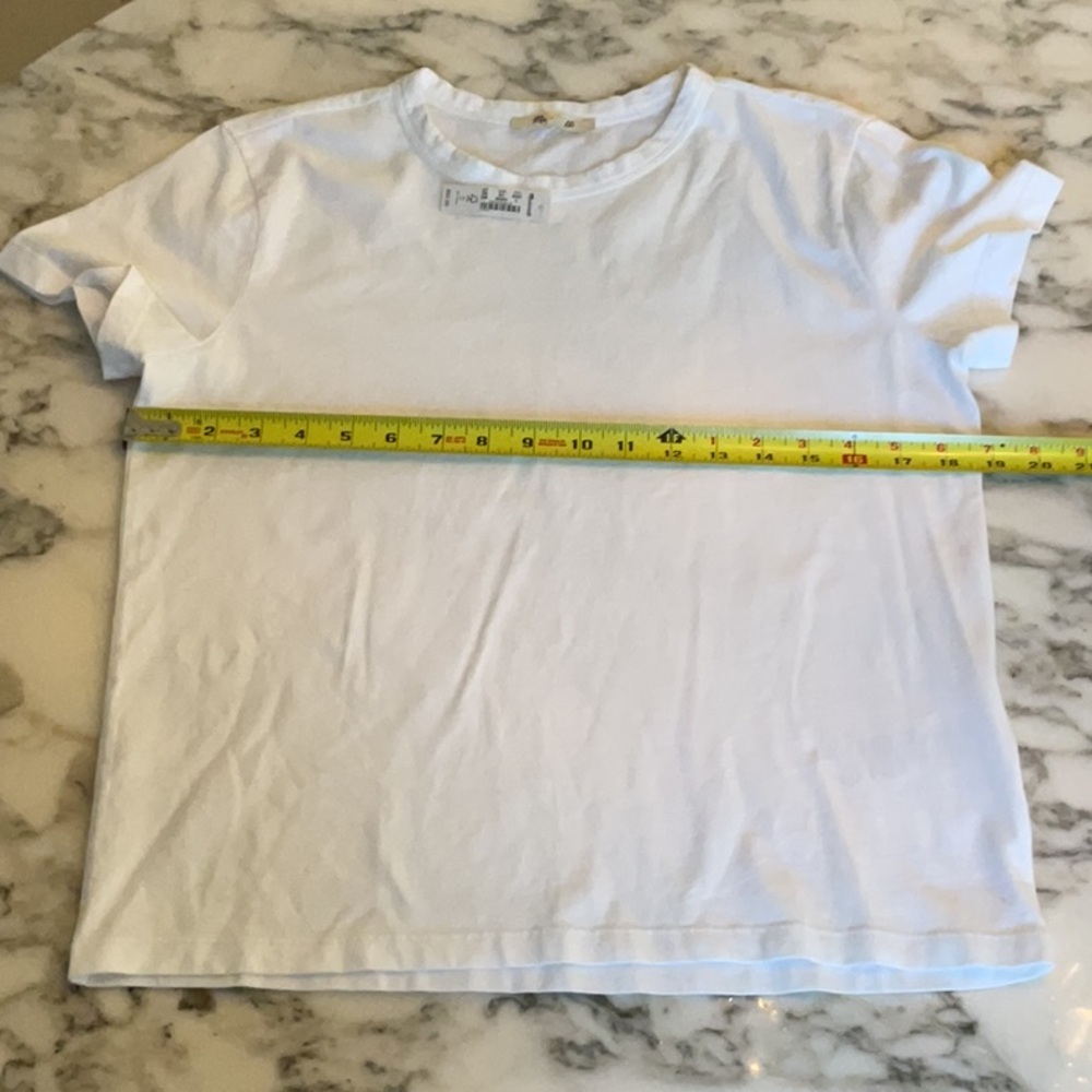 NWT Madewell Cotton Perfect Crewneck White TShirt make up washed off collar - Picture 11 of 15